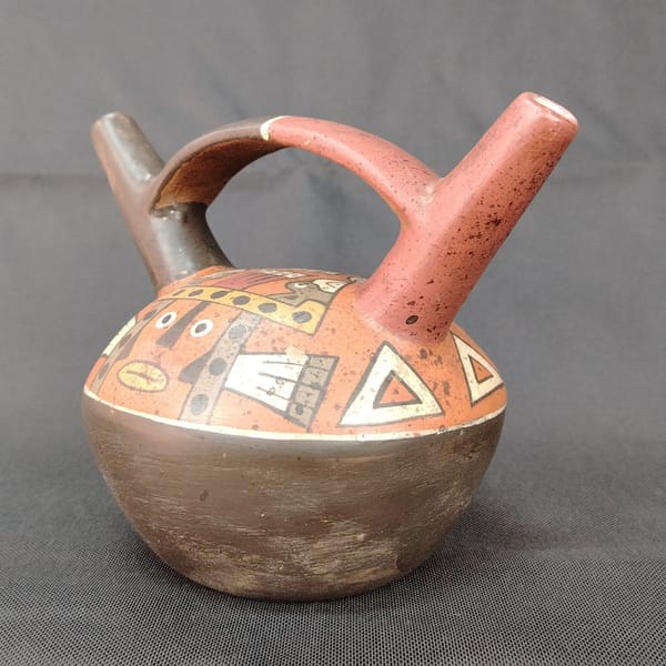Pre Columbian Nazca Ceramics Ritual Bottle Andean Artifact Collectible - Image 2