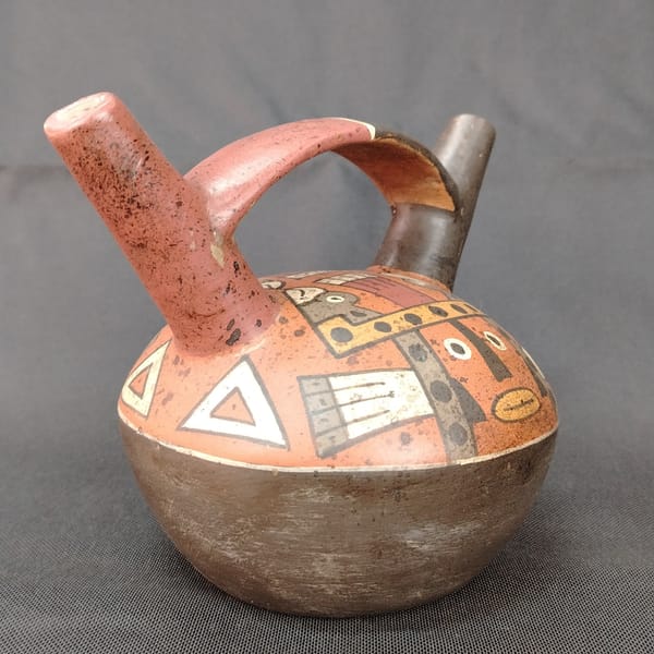 Pre Columbian Nazca Ceramics Ritual Bottle Andean Artifact Collectible - Image 4