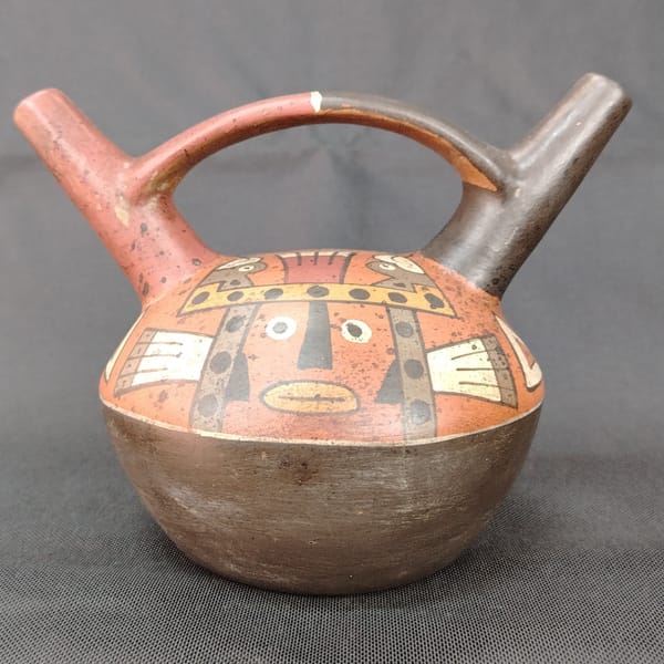 Pre Columbian Nazca Ceramics Ritual Bottle Andean Artifact Collectible - Image 5